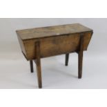 19th Century elm dough bin with cover and original supports, 29.5ins high x 40ins wide x 17ins deep