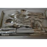 Elkington & Company, part canteen of silver Fiddle, Shell and Thread pattern cutlery, Birmingham