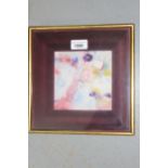 Small mixed media, still life study, signed Michael, 5ins square, housed in a velvet lined and