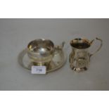 Continental silver cup with saucer and a similar mug Provided more photos of the condition, does