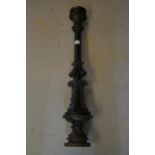 Late 19th / Early 20th Century cast iron and black painted circular column, 31.5ins high
