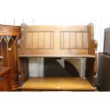 Small 19th Century pitch pine church pew, 42ins wide
