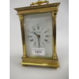 Large 20th Century gilt brass carriage clock, the enamel dial inscribed ' Phaeton by Acctim ',