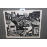 Rachel Reckitt, signed woodcut print ' Combe Sydenham ', No. 6 of an edition of 25, 8.5ins x 10.5ins