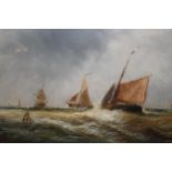 D. Watts, signed 19th Century oil on canvas, maritime scene ' A Gale at Sea ', 12ins x 24ins