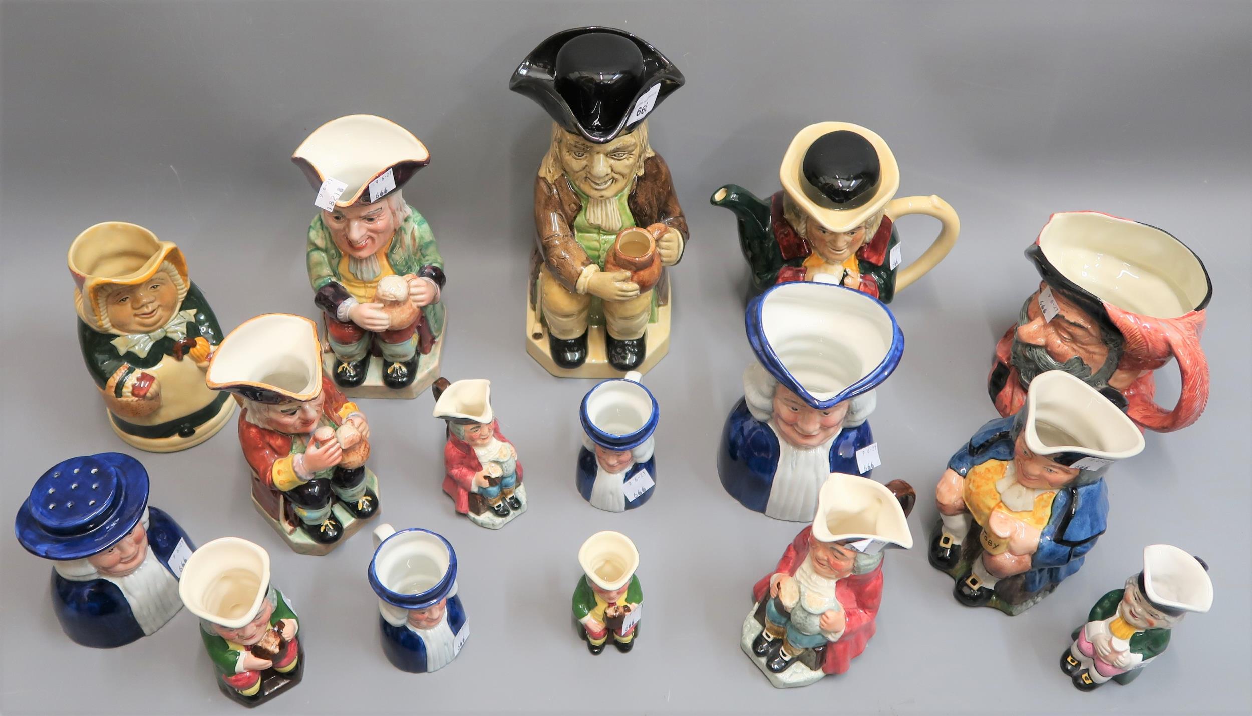 Large Wood & Sons replica of a Ralph Wood Toby jug, together with a collection of fifteen other - Image 2 of 6