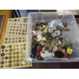 Quantity of various military badges, buttons etc.