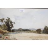 Edward Wesson, watercolour, rural landscape with distant hills, signed, 12.5ins x 19.5ins, framed