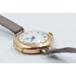 Ladies 9ct gold cased Rolex wristwatch, the enamel dial with Roman numerals, signed to the case