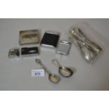 Sheffield silver tea caddy spoon, another silver spoon, a quantity of various plated spoons etc