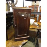 Victorian mahogany bedside cabinet with single panel door, 15ins x 32ins Some dents and chips to