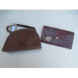 Snakeskin handbag and a similar clutch bag