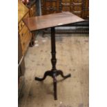 19th Century rectangular tall pedestal table on cabriole pad supports (one foot missing), 36ins high