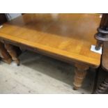 19th / 20th Century Oak draw leaf dining table having moulded top above a plain frieze on baluster