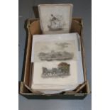 One box of over two hundred loose engravings and prints on topography, portraits, military etc.