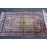 Modern Turkish silk prayer rug, 4ft 6ins x 2ft 10ins approximately