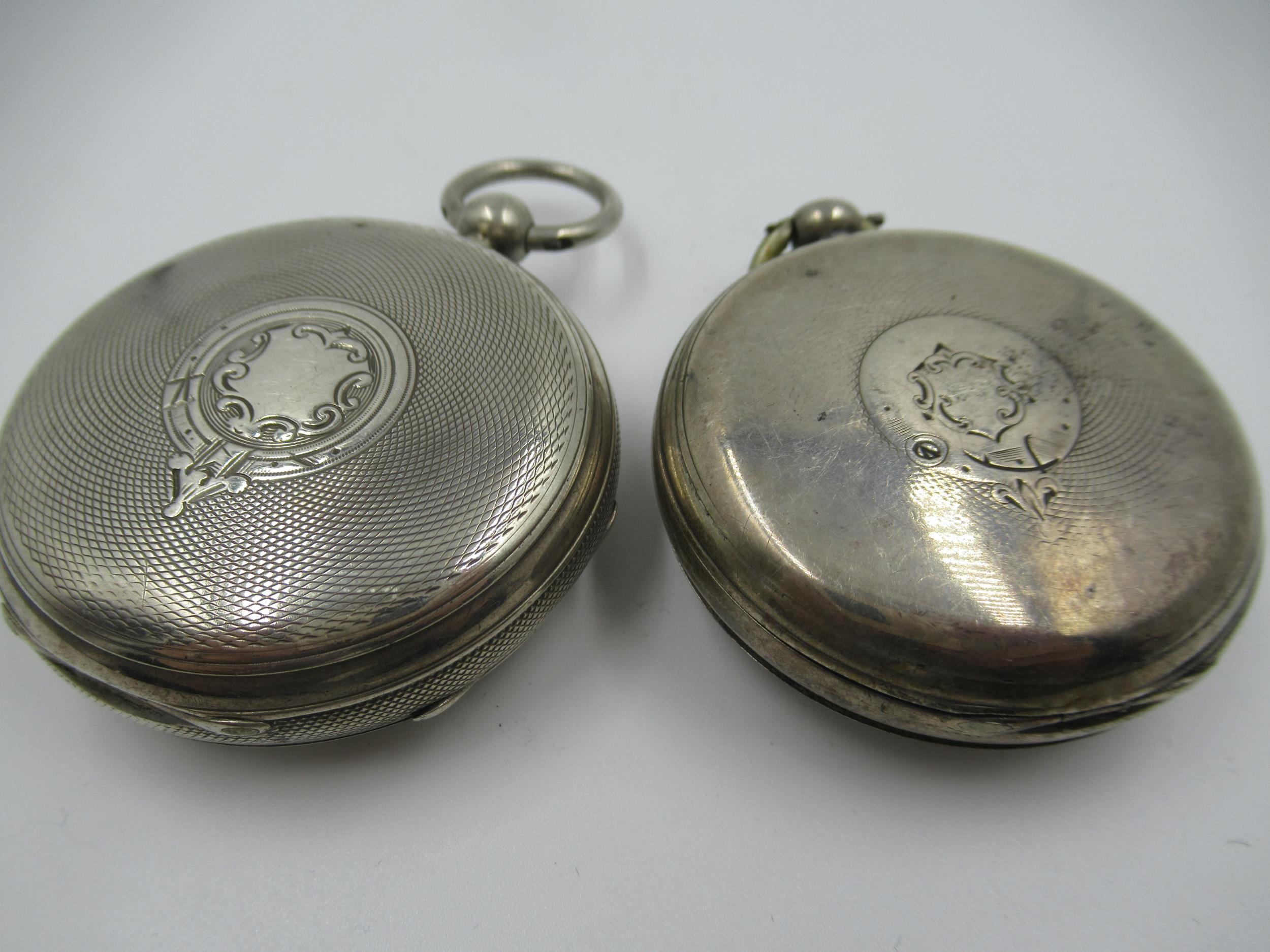 Silver cased open face keywind pocket watch, the enamel dial with Roman numerals and subsidiary - Image 3 of 3