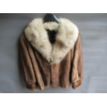 Ladies mid tan half length fur jacket by Sacks & Brendlor Approx 14