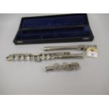 Louis, London, silver plated flute in a fitted case