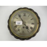 Late 19th Century circular rope carved oak wall clock, the silvered dial with Roman numerals and a