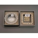 Lalique ' Paquerettes ' trinket dish, 4.75ins x 3.5ins, in original box together with an ' Anna '