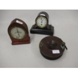 Lancet Mahogany cased meter with silvered dial, inscribed GPO No. 11546, 7ins high and antique brass