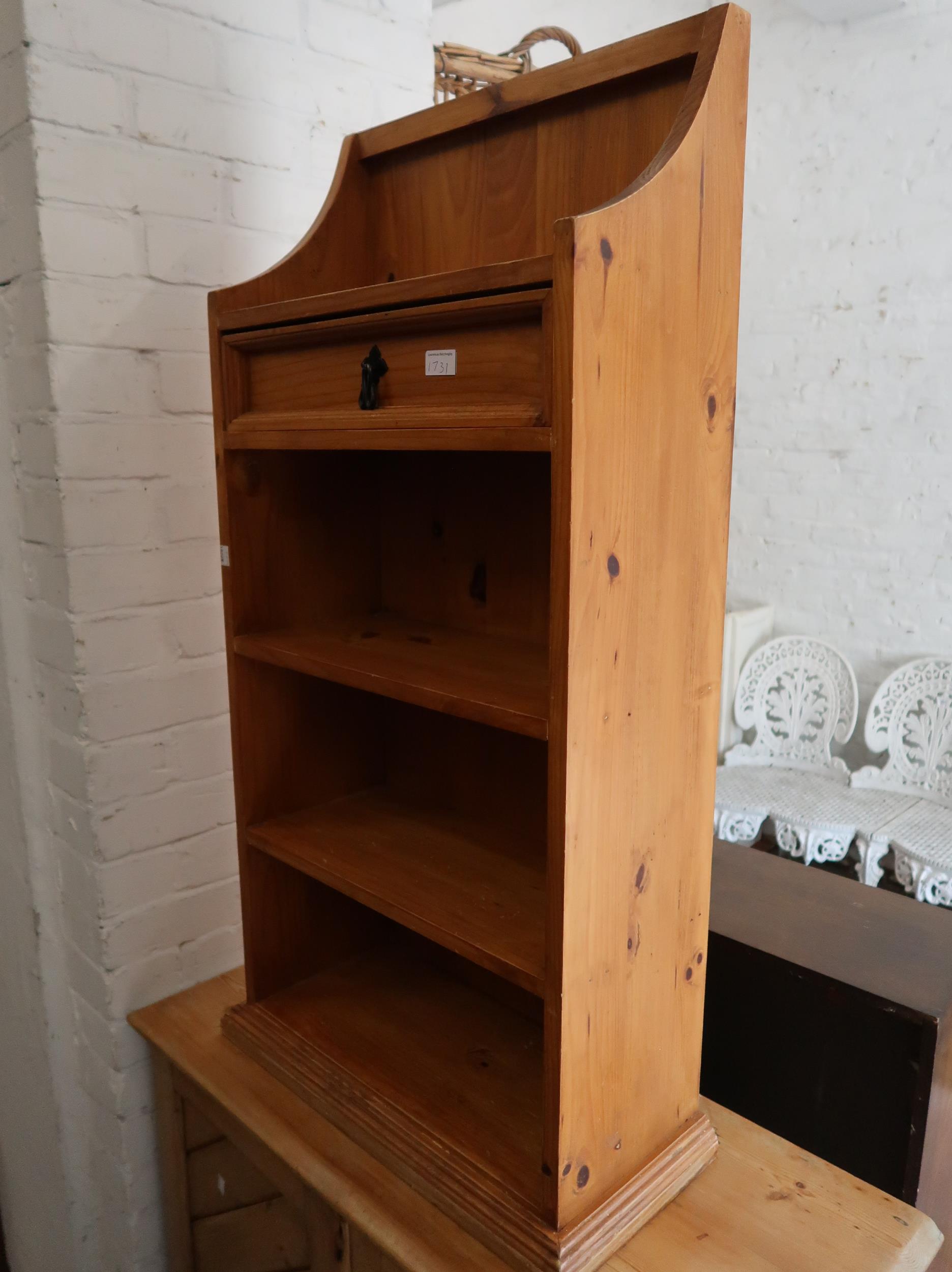 Victorian stripped pine two door cupboard of gothic design, on a plinth base, 31.5ins high x 35ins - Image 2 of 3