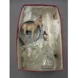 Beswick figure of a donkey, a Chinese rice bowl and a small quantity of glassware