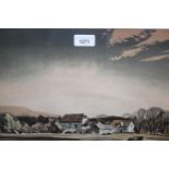 Rowland Hilder, signed Limited Edition etching, pastoral scene with cattle before farm buildings,