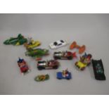 Quantity of TV and film related diecast metal vehicles including Chitty Chitty Bang Bang, Batman and