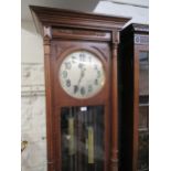 Late 19th / early 20th Century Continental walnut longcase clock, the rectangular case with