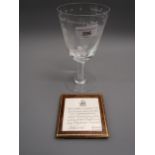 Stuart crystal Mayflower 350th Anniversary goblet, Limited Edition No. 170 of 500