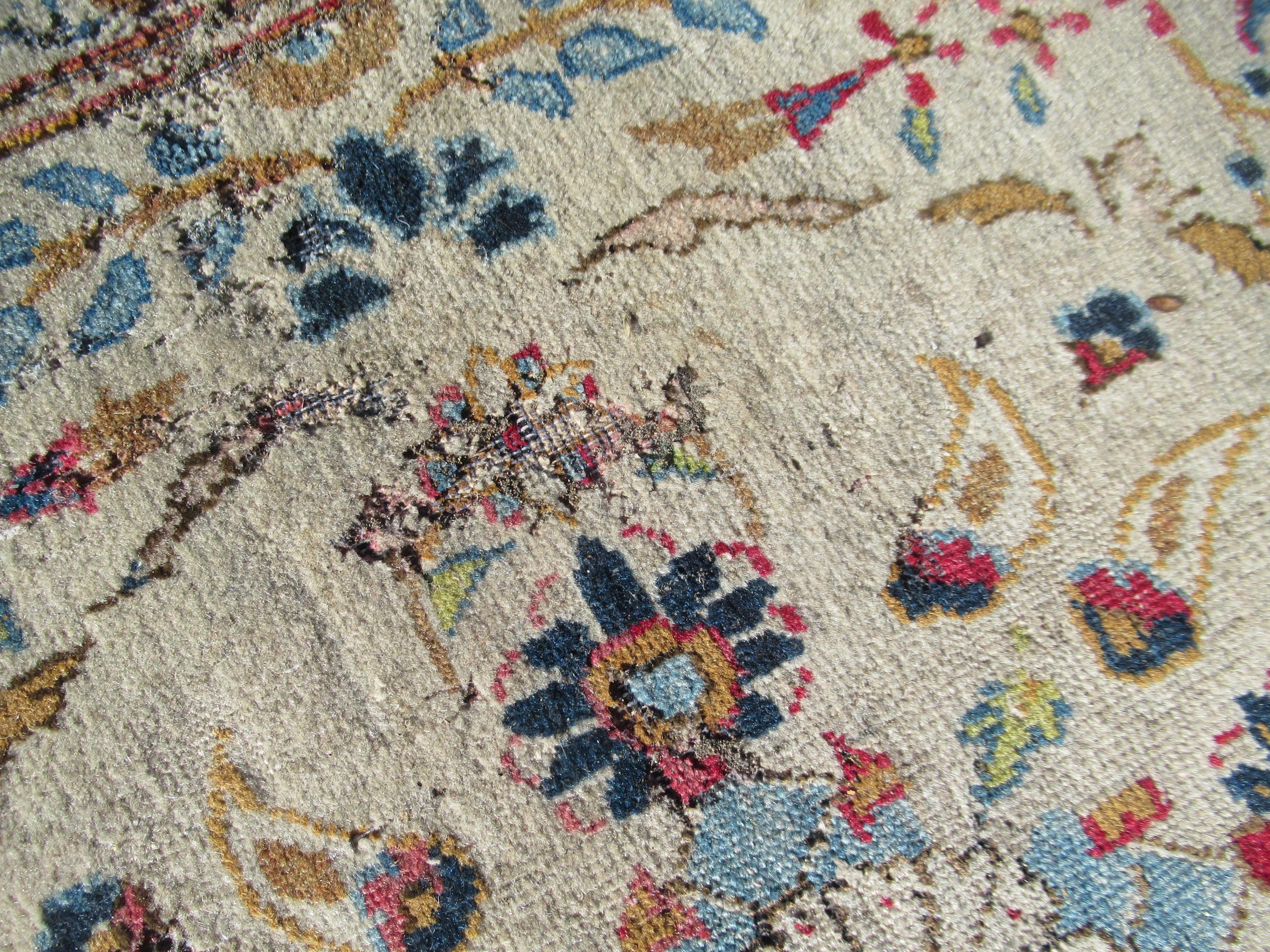 Indo Persian rug of all-over floral and bird design with multiple borders on a beige ground, - Image 8 of 19