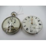 925 Silver cased (925 mark) crown wind pocket watch, the dial inscribed Hebdomas patent, with a