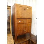 Greaves & Thomas, mid 20th Century mahogany cocktail cabinet with a fall front enclosing a fitted