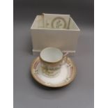 Modern Royal Copenhagen Flora Danica cup and saucer, in original box Good condition