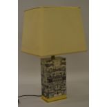 1960's Fornasetti Architettura Trumeau table lamp designed by Fornasetti & Gio Ponti with original