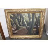 Sir Miles Fletcher, Montmorency, Irish school oil on canvas, a woodland glade, signed with