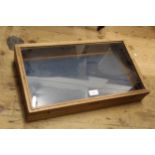 Two pine table top display cases, 21ins x 20ins and 29ins x 16ins