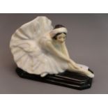 Royal Doulton figure @The Swan Dance' (Anna Pavlova) HN487 4.25ins x 6.75ins (crack and chip to