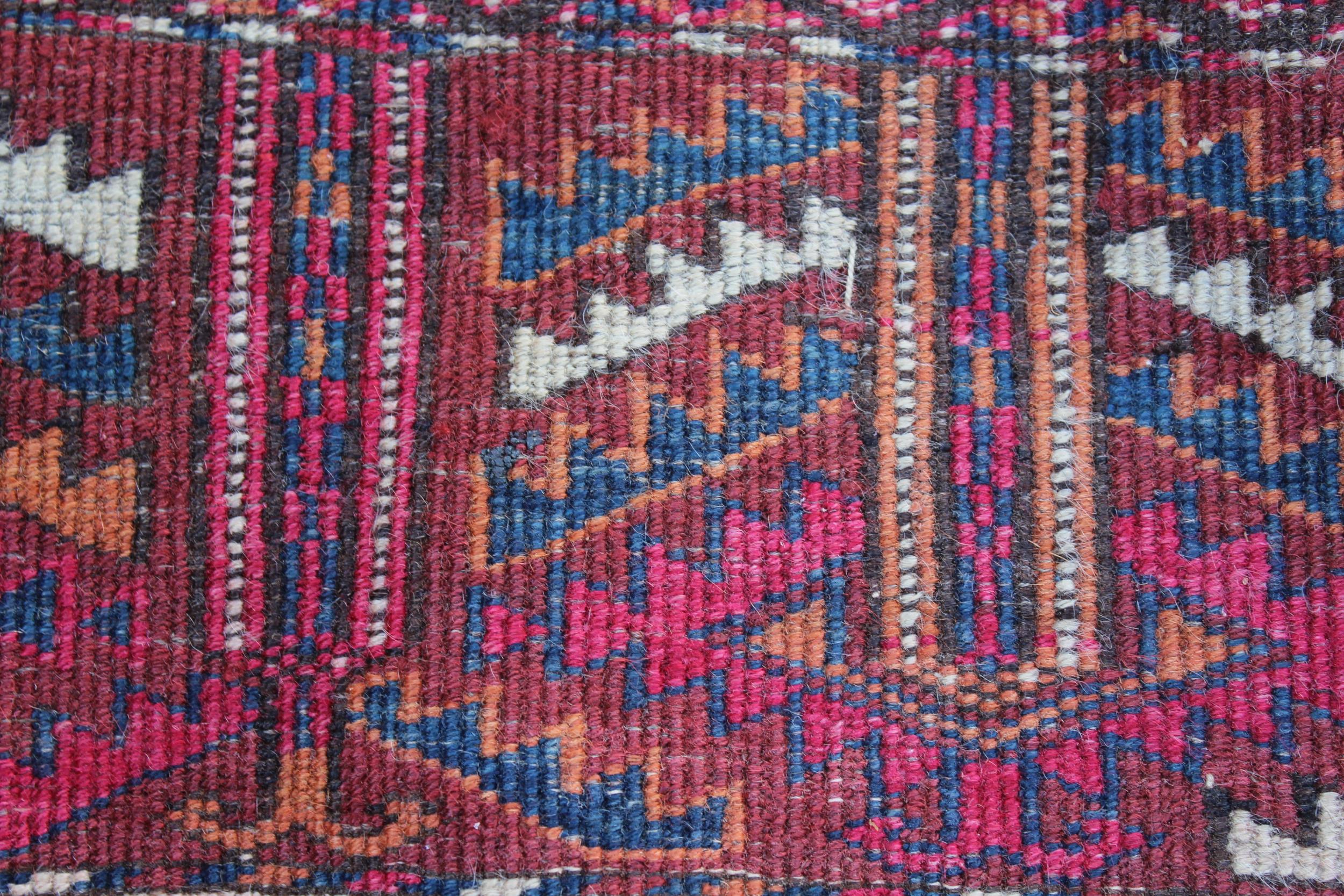 Small Afghan Ersari prayer rug with a wine red ground, 4ft 6ins x 3ft approximately (some wear) - Image 4 of 4