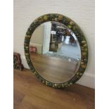 Mid 20th Century Barbola framed oval wall mirror, decorated in high relief with fruit, having