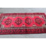 Turkoman rug with typical all-over design, 2.55m x 1.24m