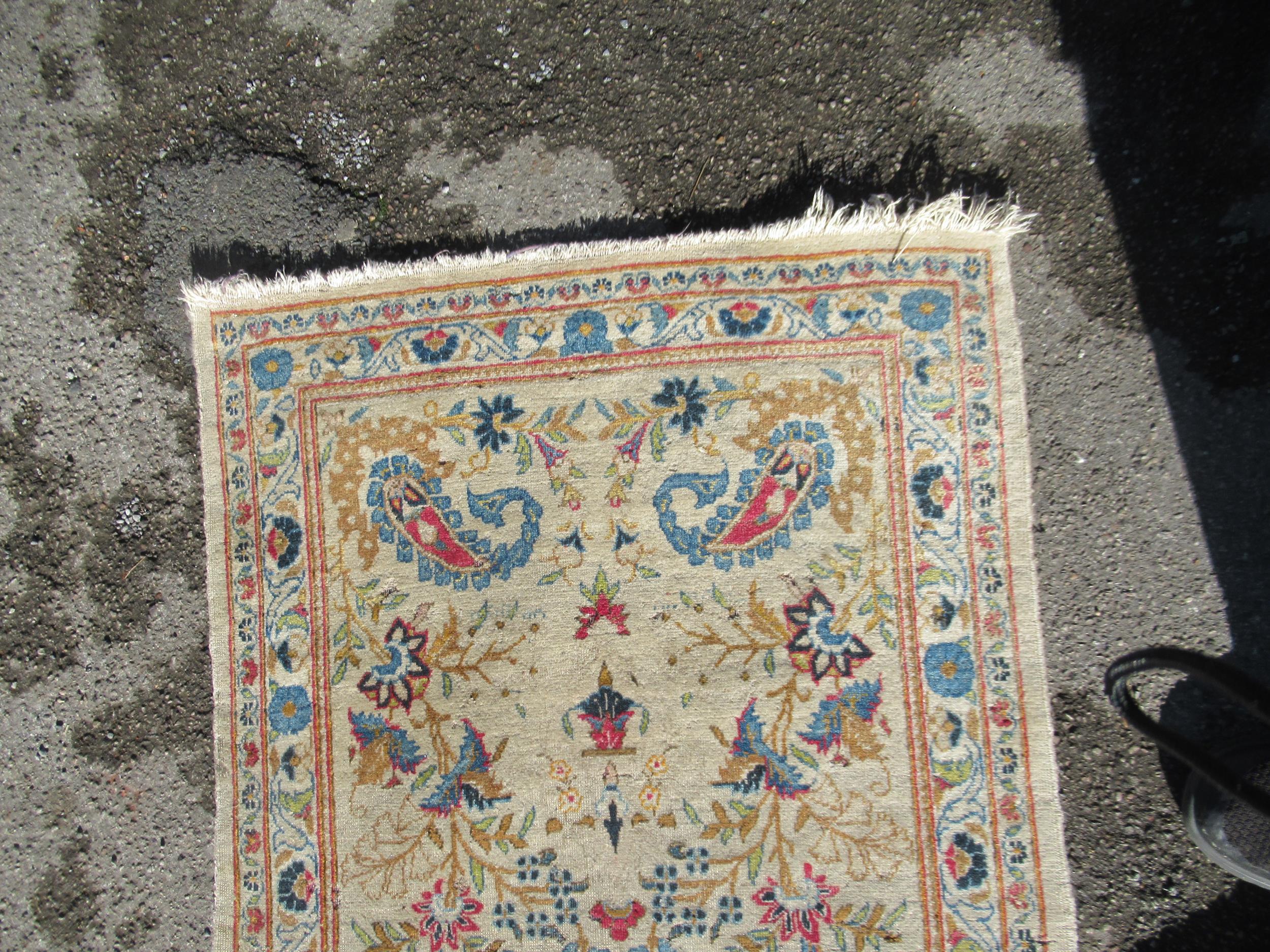 Indo Persian rug of all-over floral and bird design with multiple borders on a beige ground, - Image 6 of 19