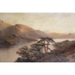 F.E. Jamieson, oil on canvas, Highland landscape, 20ins x 30ins (slight damage), gilt framed