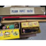 Large boxed Pelham puppet ' The Giant ' another standard puppet ballet dancer and a boxed Pelham