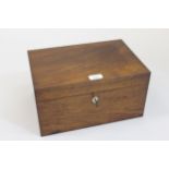 19th Century walnut box with hinged cover, 13.5ins x 9.25ins x 7ins high