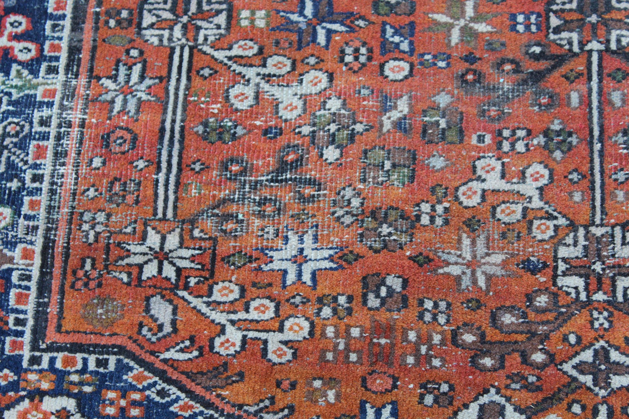 Qashqai rug of central floral medallion and all-over floral design with border, approximately - Image 3 of 4