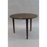 1960s Teak circular coffee table by Norsk Design Ltd, (bearing stamp to underside ' Made in