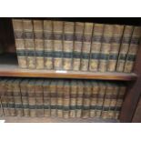 Long set of 19th Century Waverley novels with leather spines, printed by Robert Cadell, Edinburgh